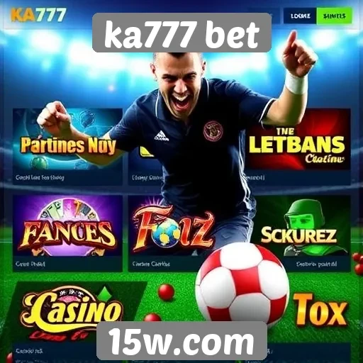 Variedade de jogos disponíveis na ka777 bet